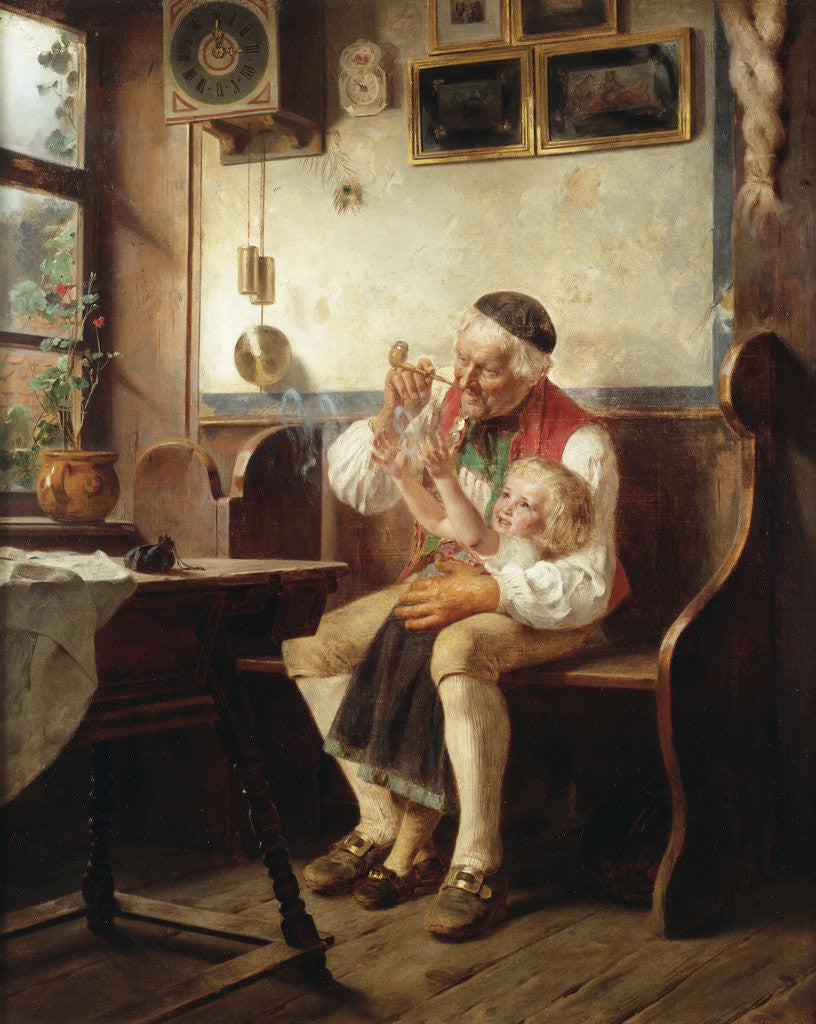 Detail of Blowing Smoke Rings by Friedrich Peter Hiddeman