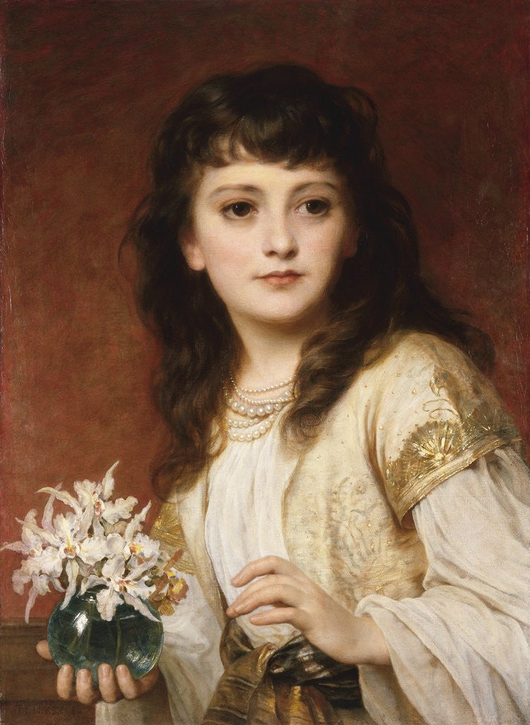 Detail of Portrait of a Girl by Sir Frank Dicksee