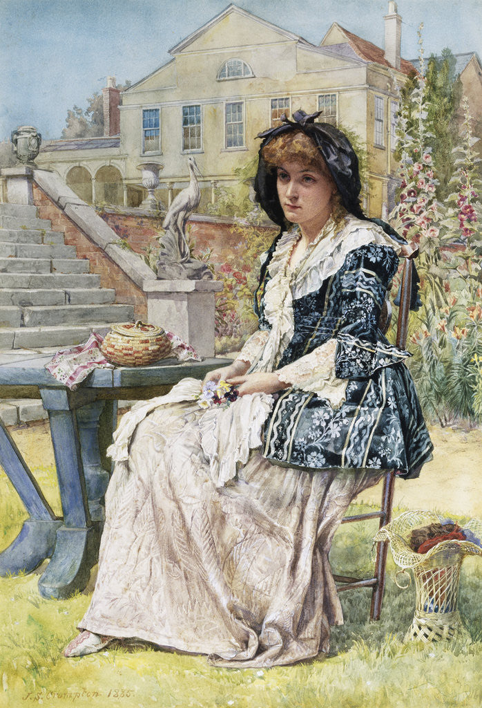 Detail of Pansies - That's for Thoughts by James Shaw Crompton