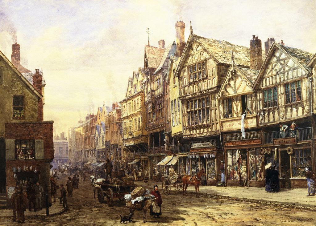 Detail of Bridge Street, Chester, England by Louise Rayner
