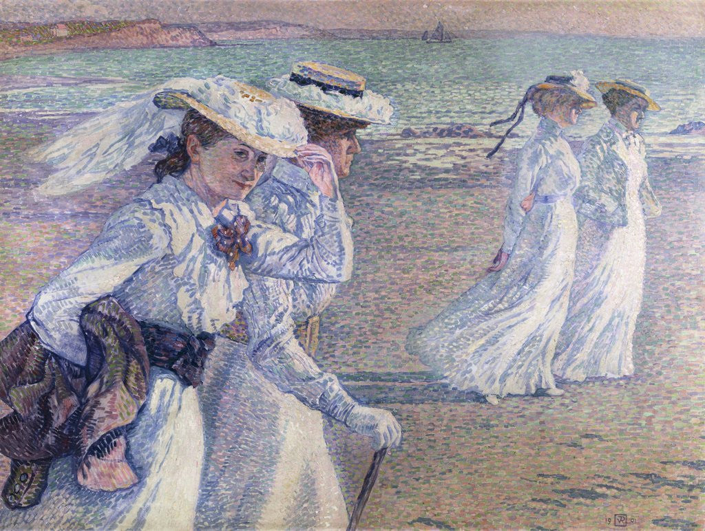 Detail of A Walk on the Beach by Theo van Rysselberghe