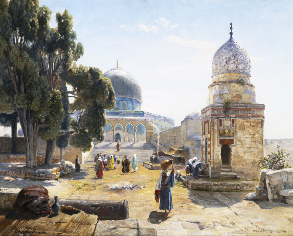Detail of The Dome of the Rock, Jerusalem, Israel by Gustav Bauernfeind