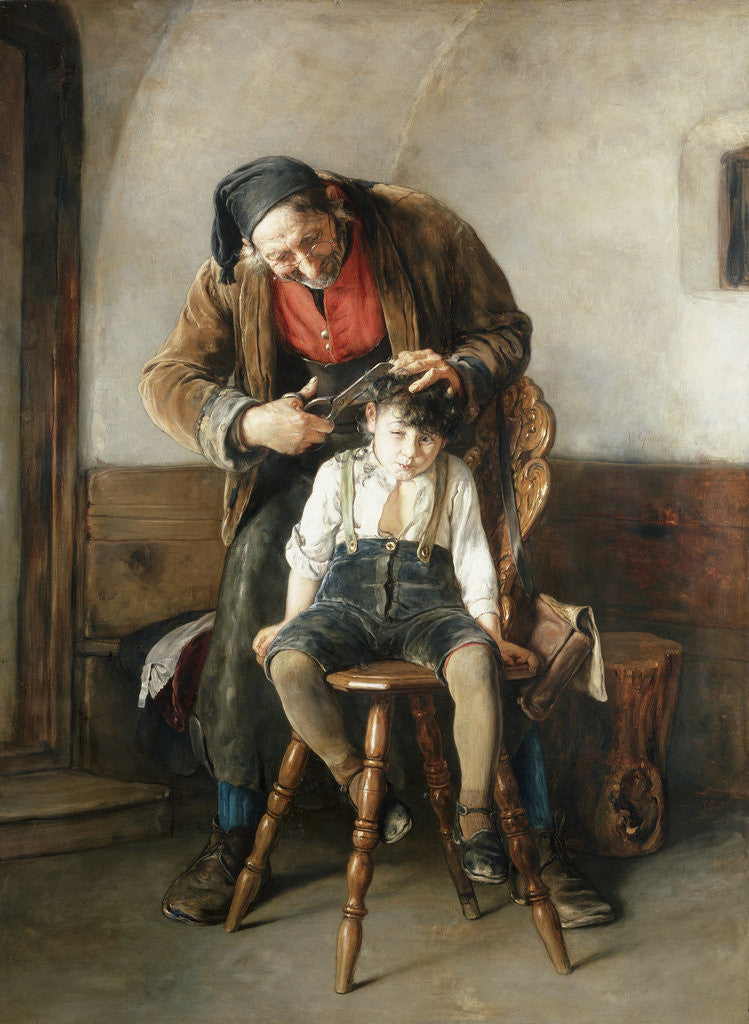 Detail of The Village Barber by Nicolaos Gysis