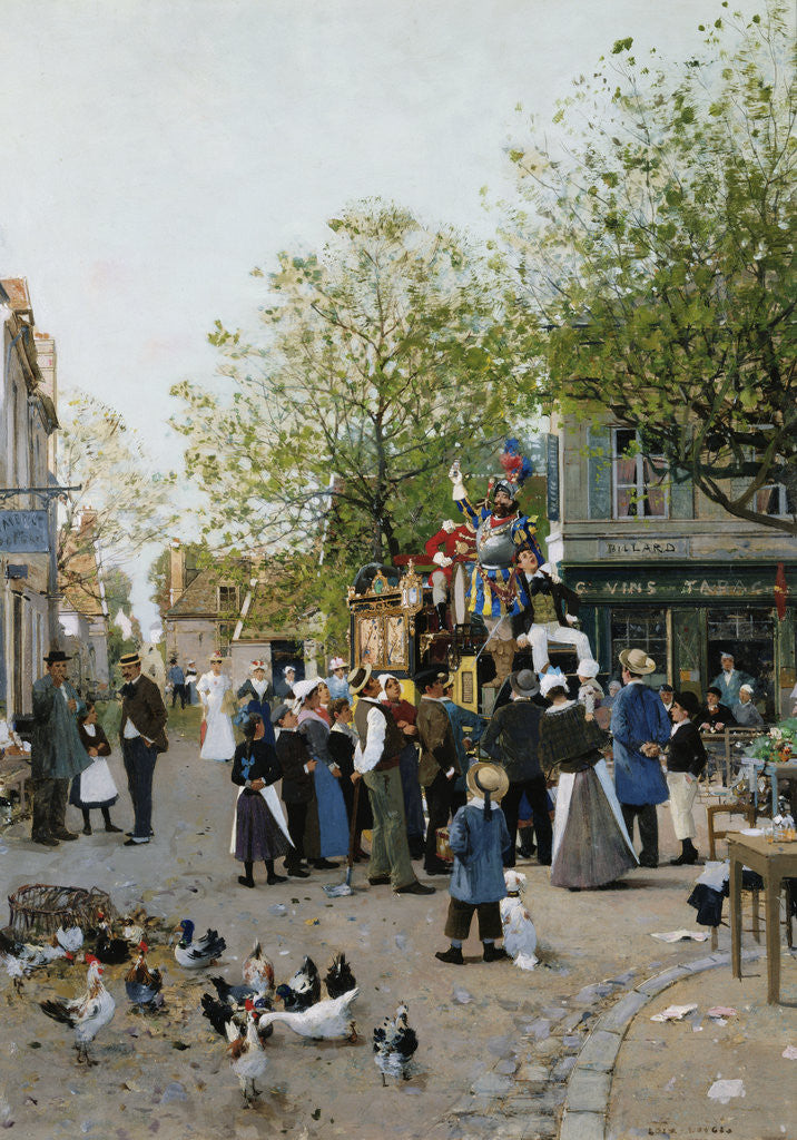 Detail of The Troupe Comes to the Village by Luigi Loir