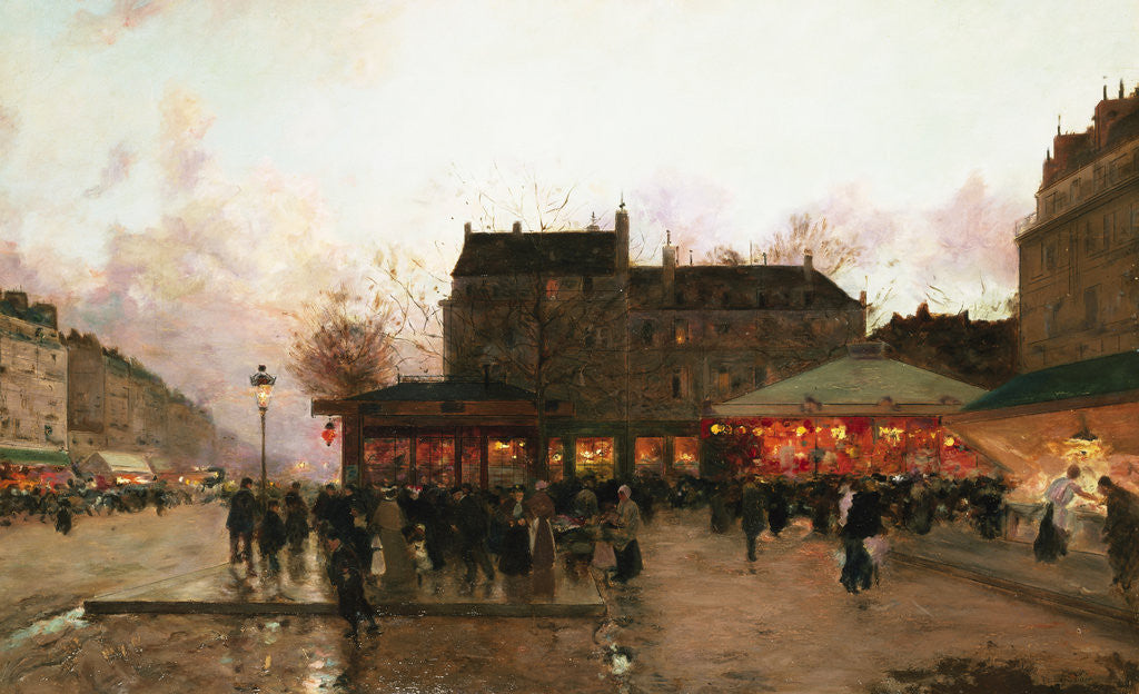Detail of Paris by Night (France) by Luigi Loir