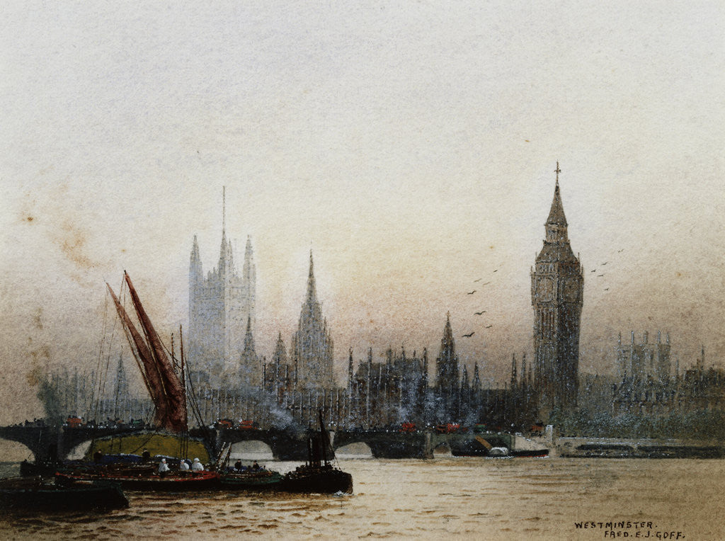 Detail of Westminster, London by Fred E.J. Goff