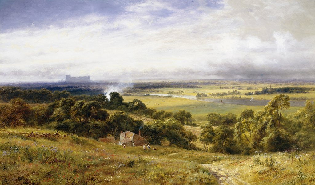 Detail of A View of Runnymede with Windsor Castle, England by Robert Gallon