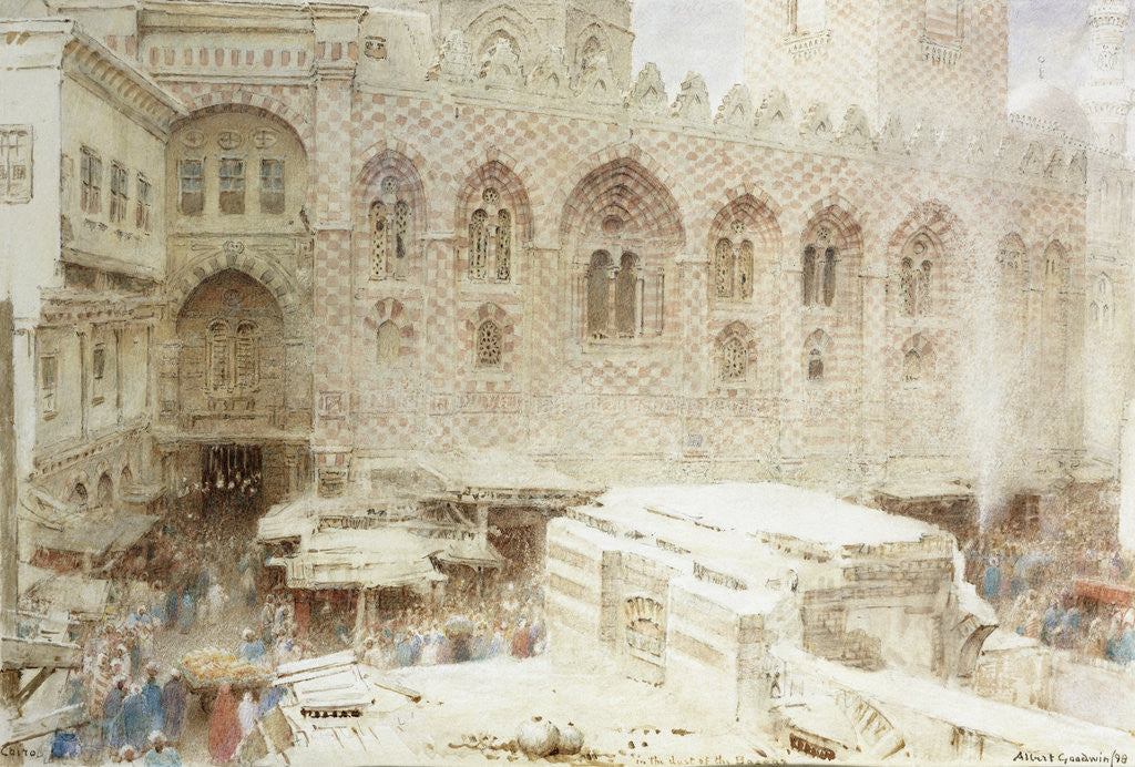 Detail of Cairo, In the Dust of the Bazaar by Albert Goodwin