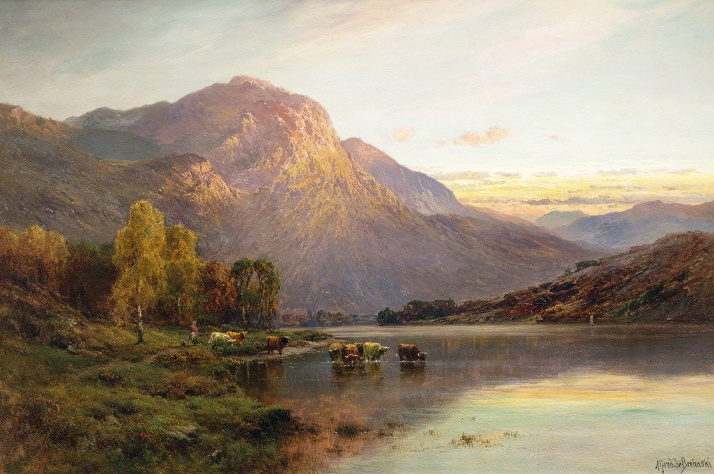 Detail of A View of Loch Lomond near Inversnaid, Scotland by Alfred de Breanski