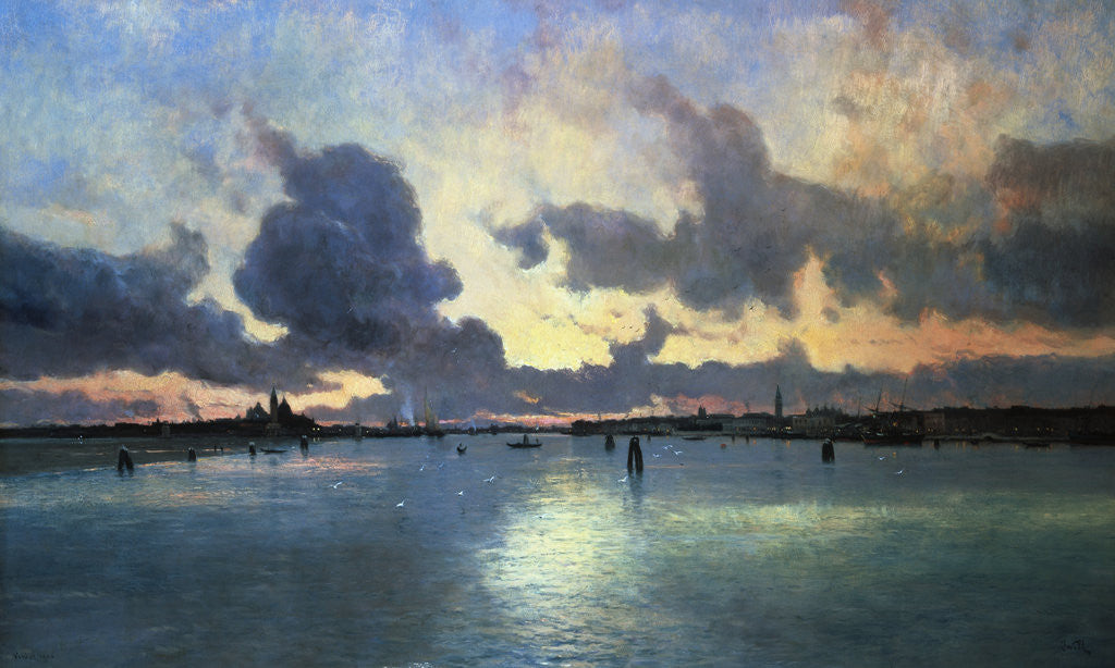 Detail of Sunset on the Laguna, Venice, Italy by Marie Joseph Iwill