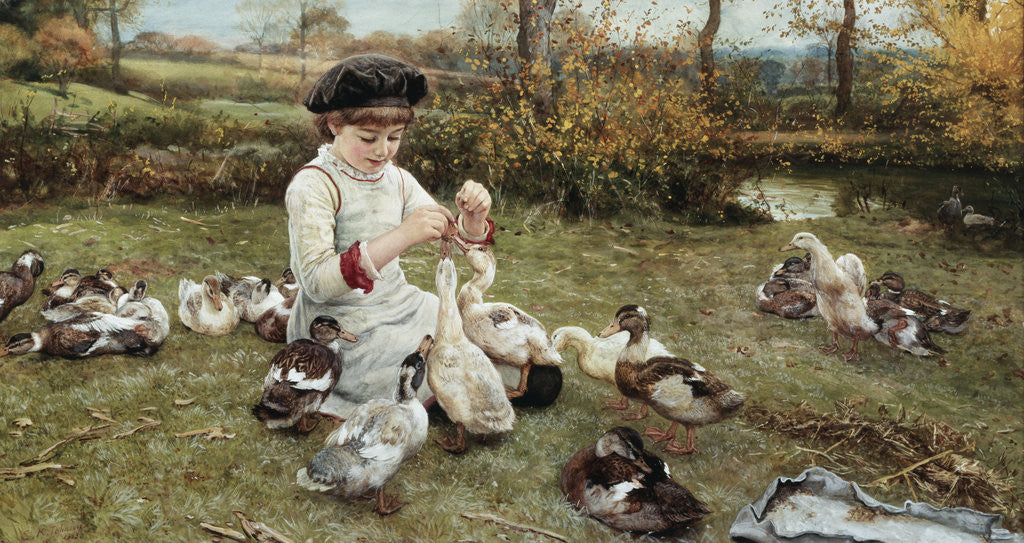 Detail of Feeding the Ducks by Edward Killingworth Johnson
