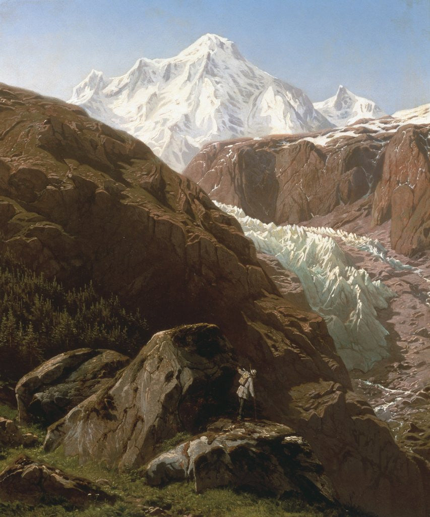 Detail of The Gorner Glacier and Zermatt Valley, Switzerland by Jean Francois Xavier Roffiaen