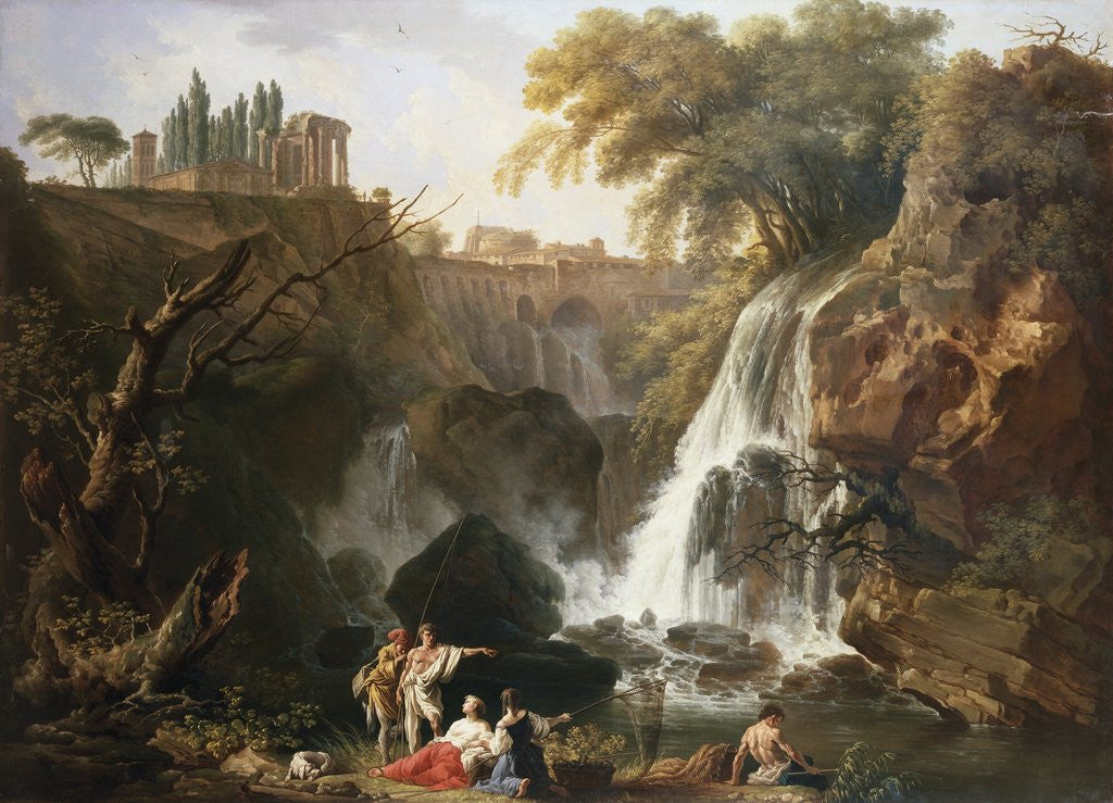 Detail of Cascade at Tivoli, Italy by Claude-Joseph Vernet