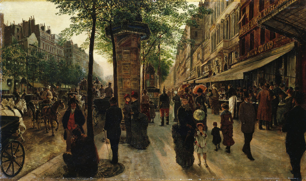 Detail of Boulevard des Italiens by Tito Lessi