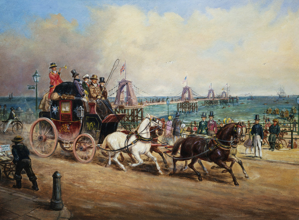 Detail of The Arrival of the Royal Mail, Brighton, England by John Charles Maggs