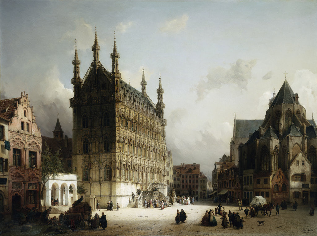 Detail of The Town Hall, Louvain, Belgium by Michael Neher