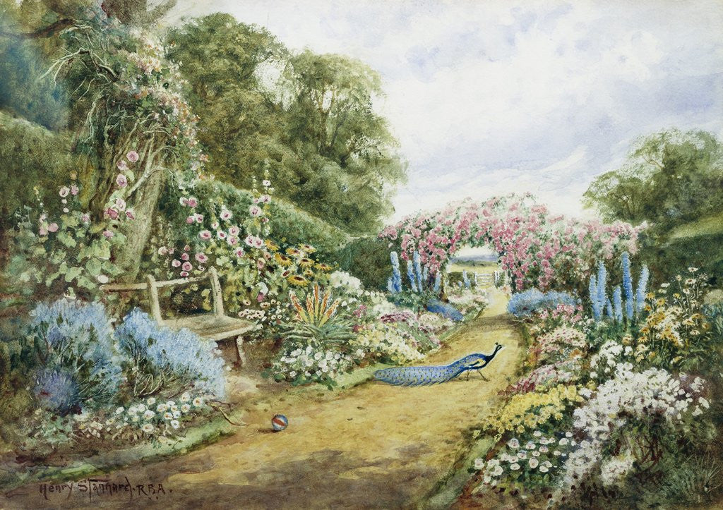 Detail of An English Country Garden by Henry Stannard