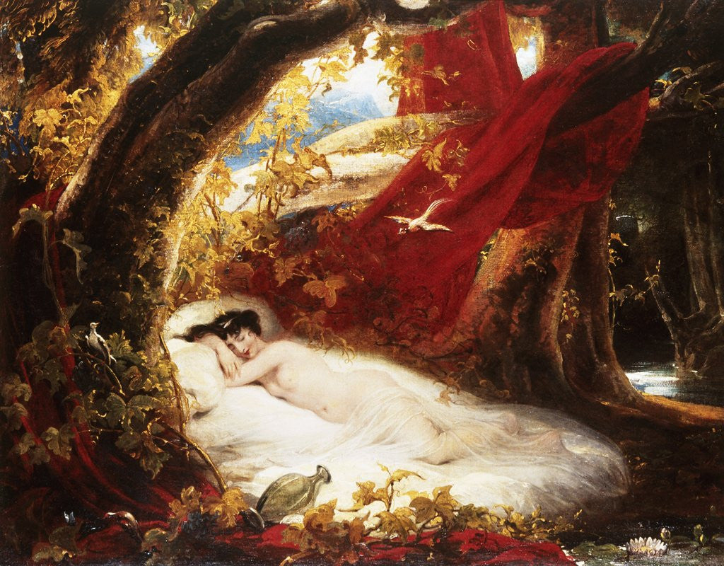 Detail of A Sleeping Beauty by Richard Westall