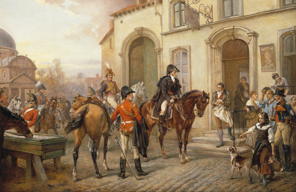Detail of The Eve Before Waterloo, the Duke of Wellington at the Trumpet Inn by Robert Alexander Hillingford