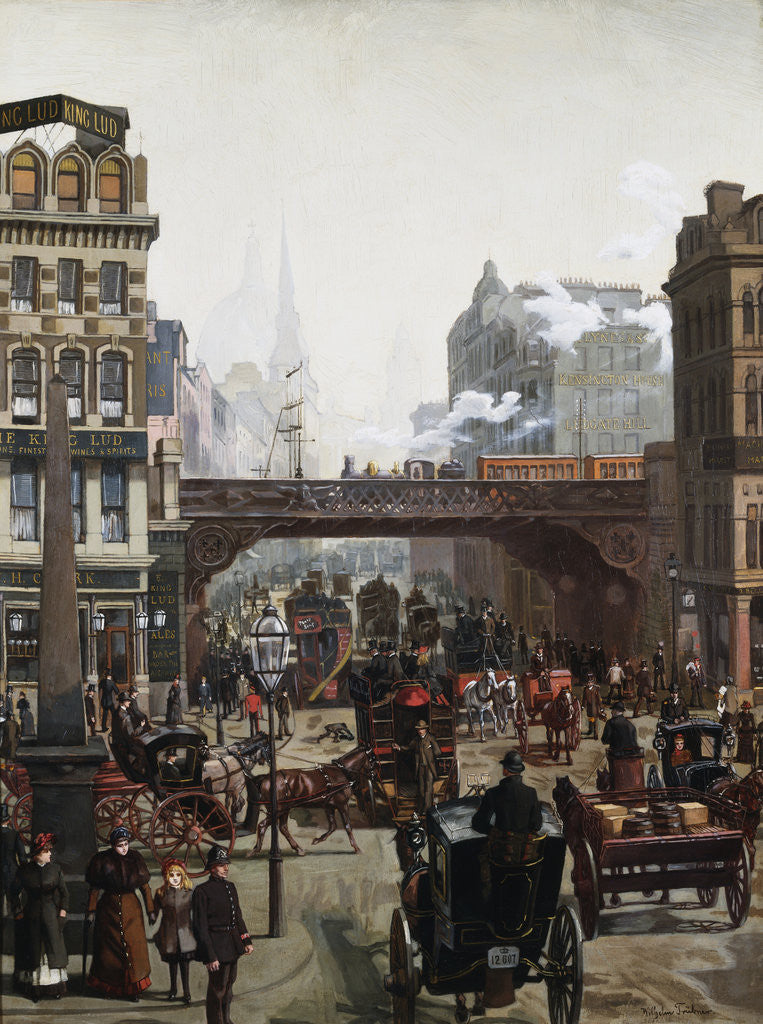 Detail of Ludgate Hill, London, England by Wilhelm Trubner
