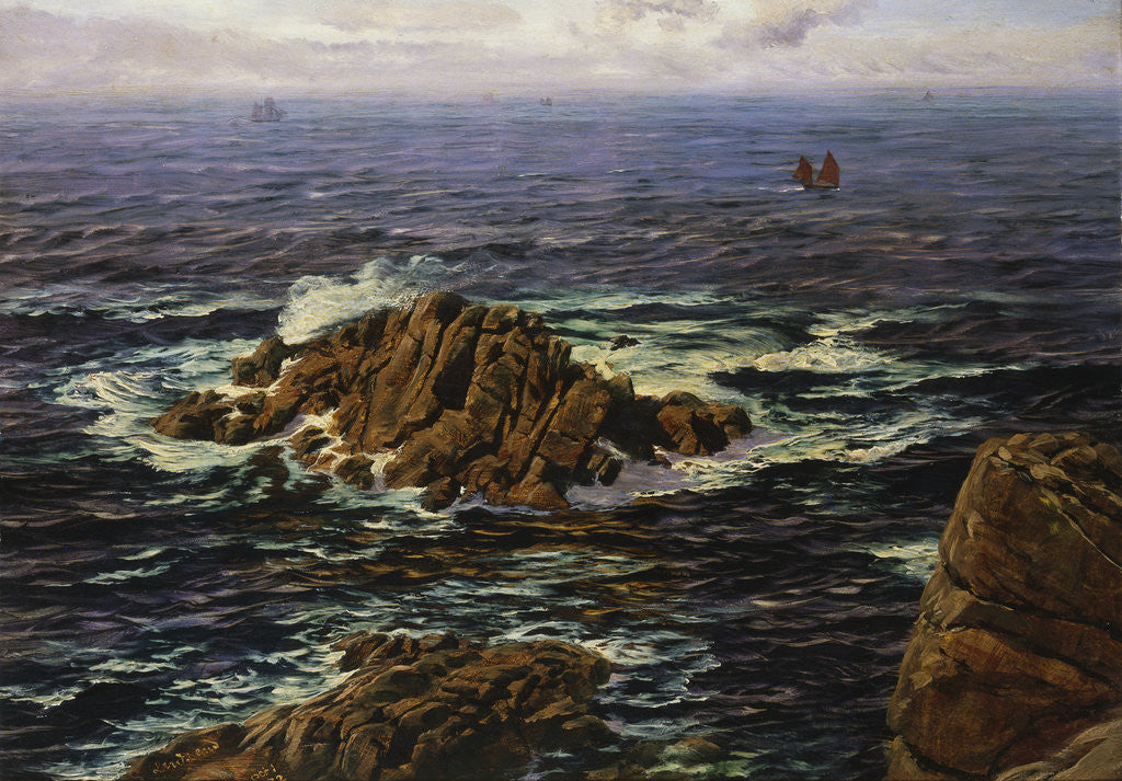 Detail of Land's End, Cornwall, England by John Brett