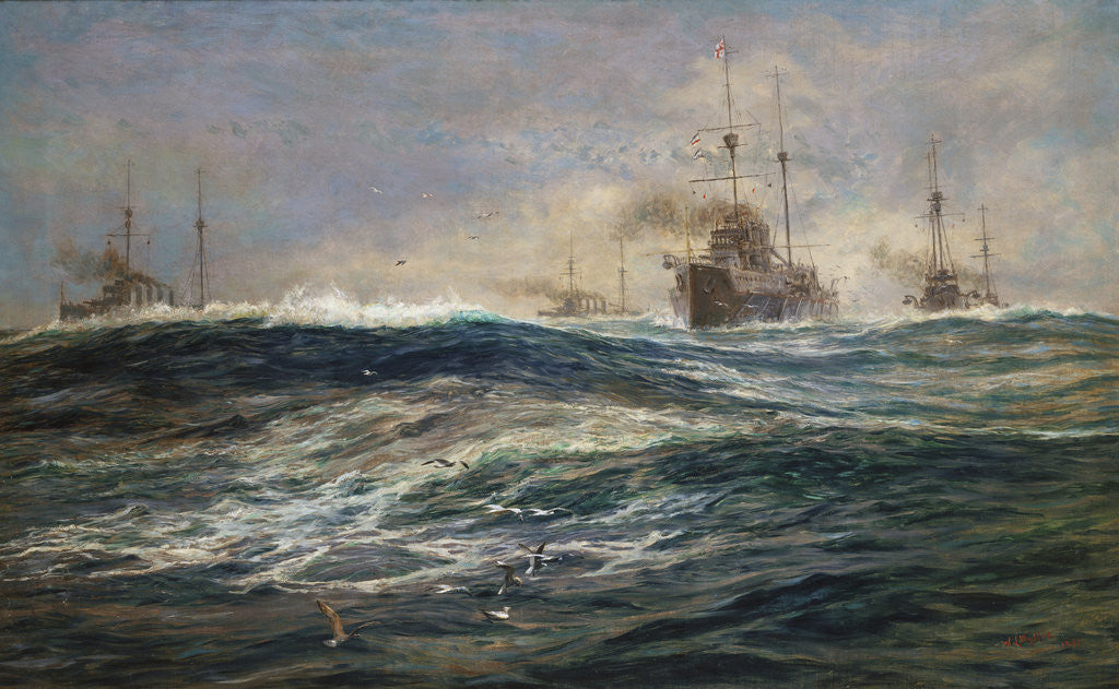 Detail of The First Battle Squadron of Dreadnoughts Steaming down the Channel by William Lionel Wyllie