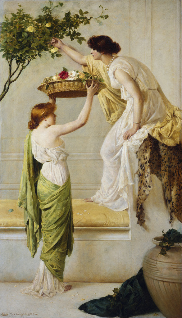 Detail of The Time of Roses by Henry Thomas Schaefer