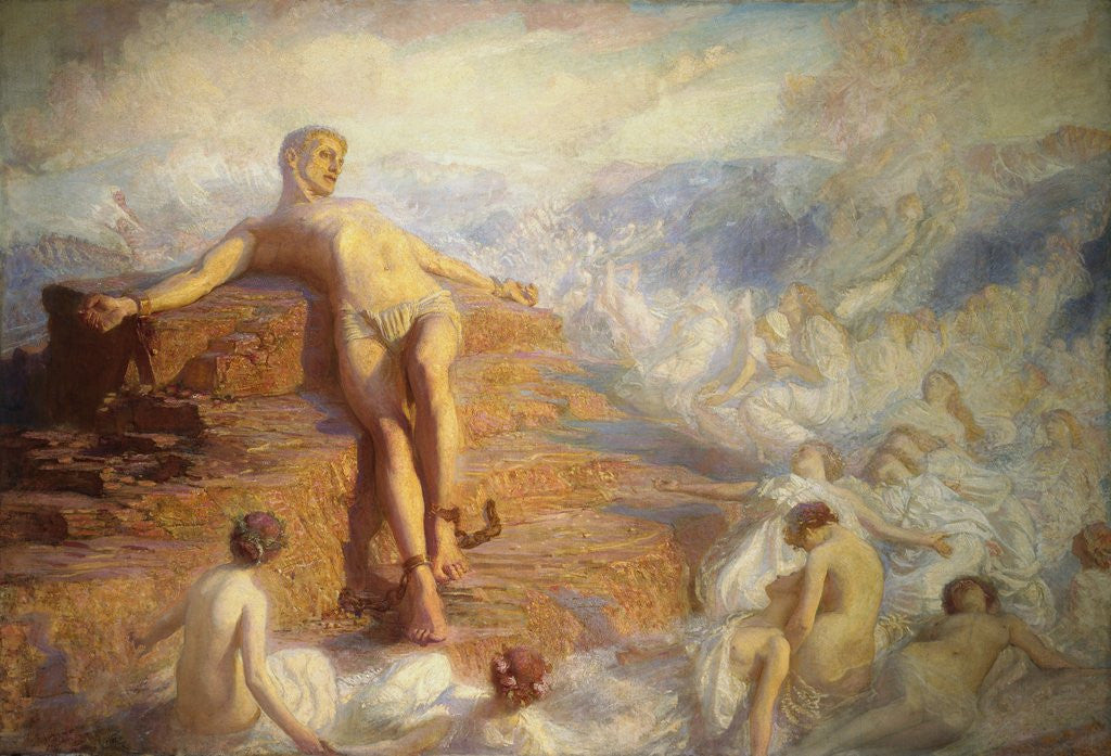 Detail of Prometheus Consoled by the Spirits of the Earth by George Spencer Watson