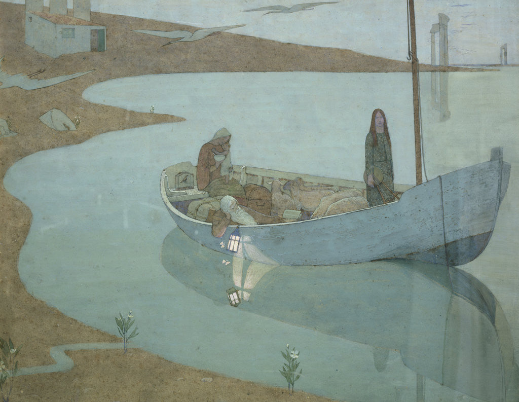 Detail of To Pastures New by Frederic Cayley Robinson