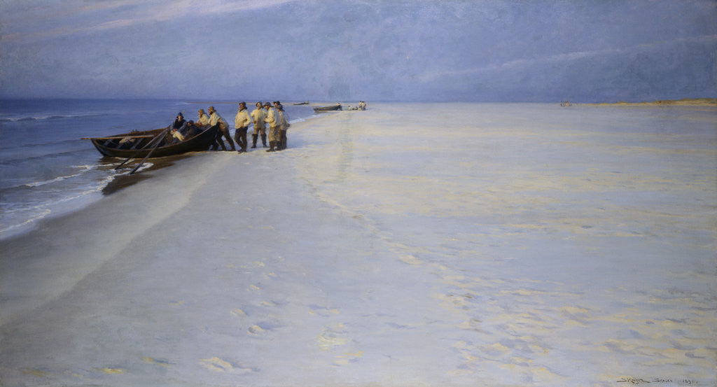 Detail of Fishermen on the Beach at Skagen, Denmark by Peder Severin Kroyer