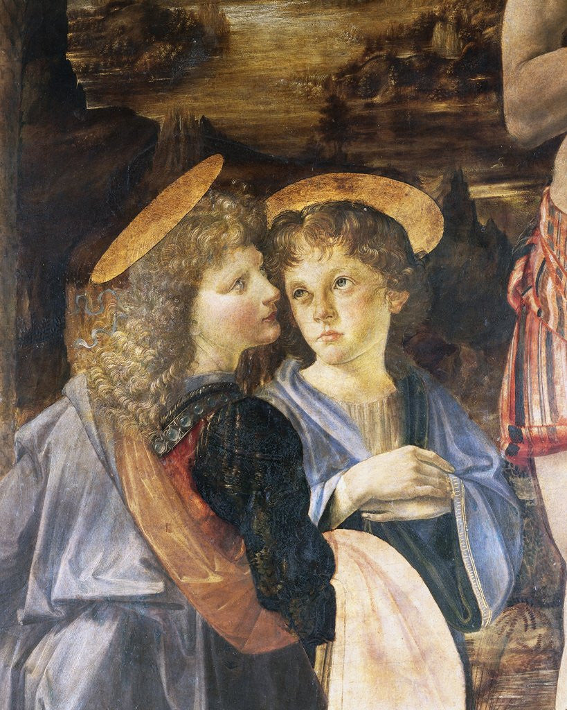 Detail of Detail of Baptism of Christ by Andrea del Verrocchio and Leonardo da Vinci by Anonymous