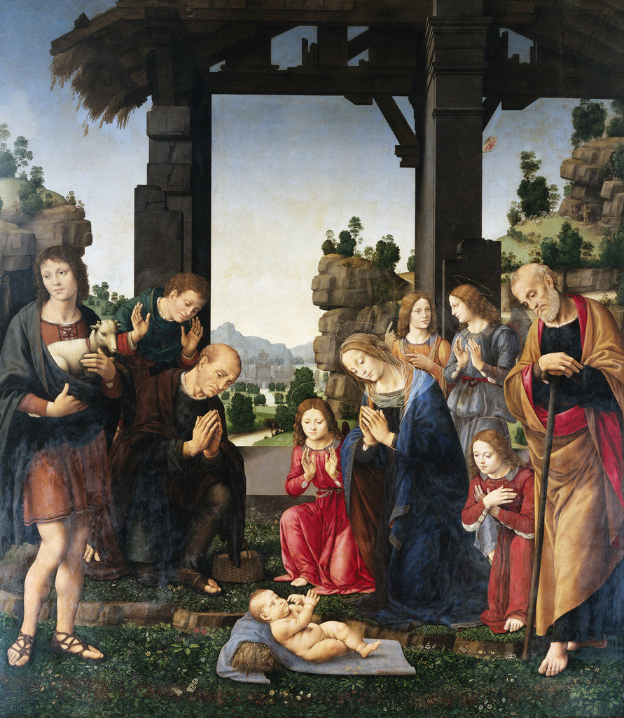 Detail of Adoration of the Shepherds by Lorenzo di Credi
