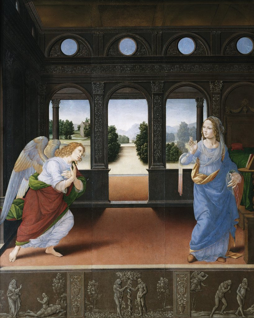Detail of Annunciation by Lorenzo di Credi