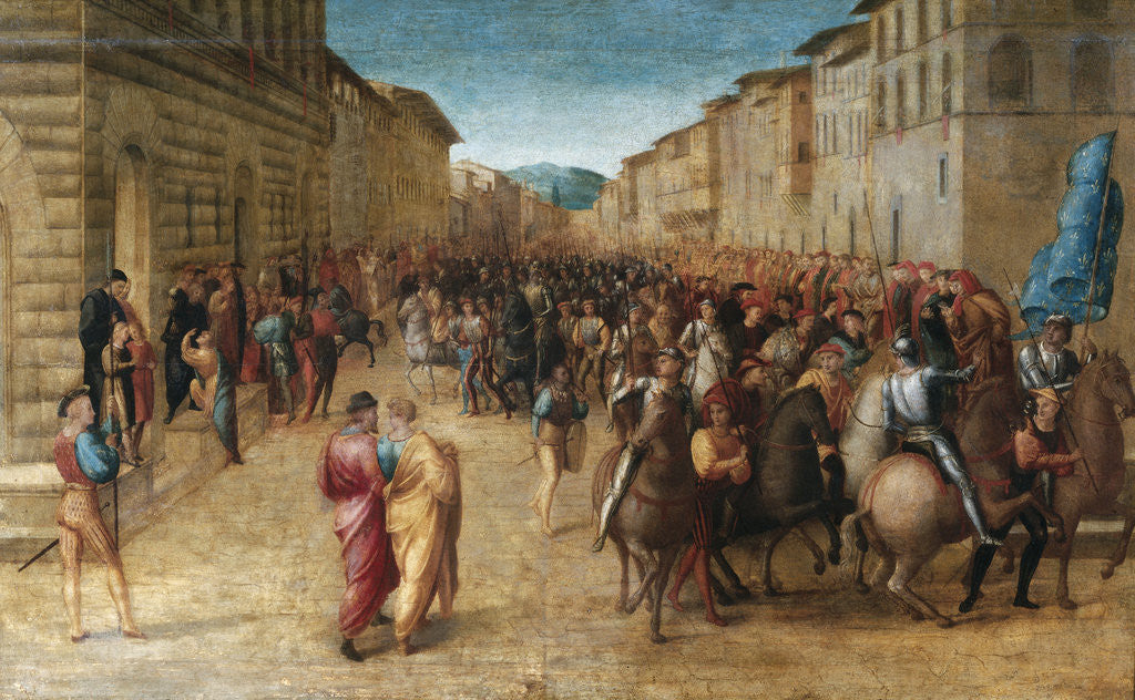 Detail of Entrance of Charles VIII in Florence by Francesco Granacci