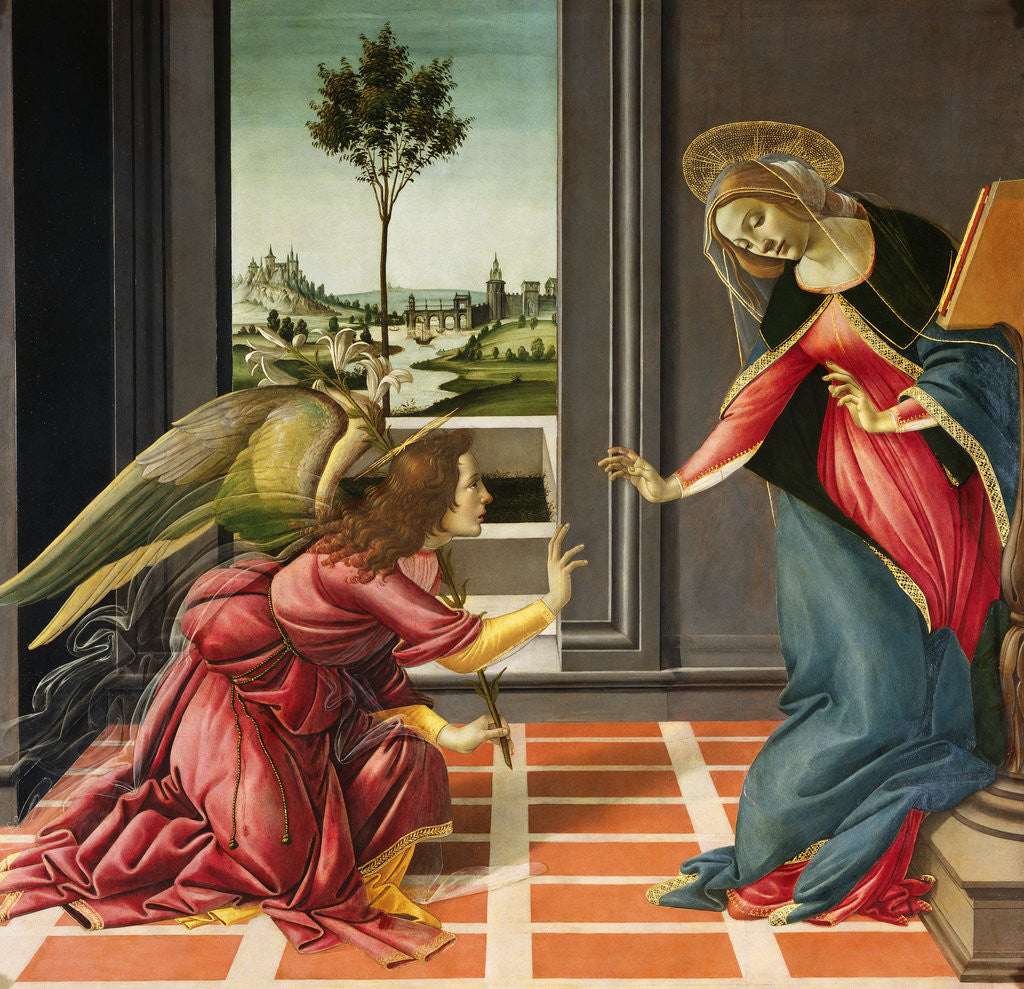 Detail of The Annunciation by Botticelli