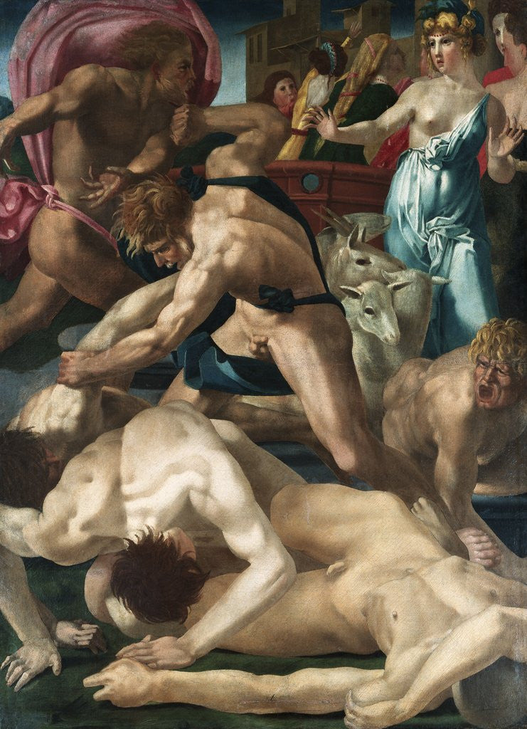 Detail of Moses Defends the Daughters of Jethro by Rosso Fiorentino