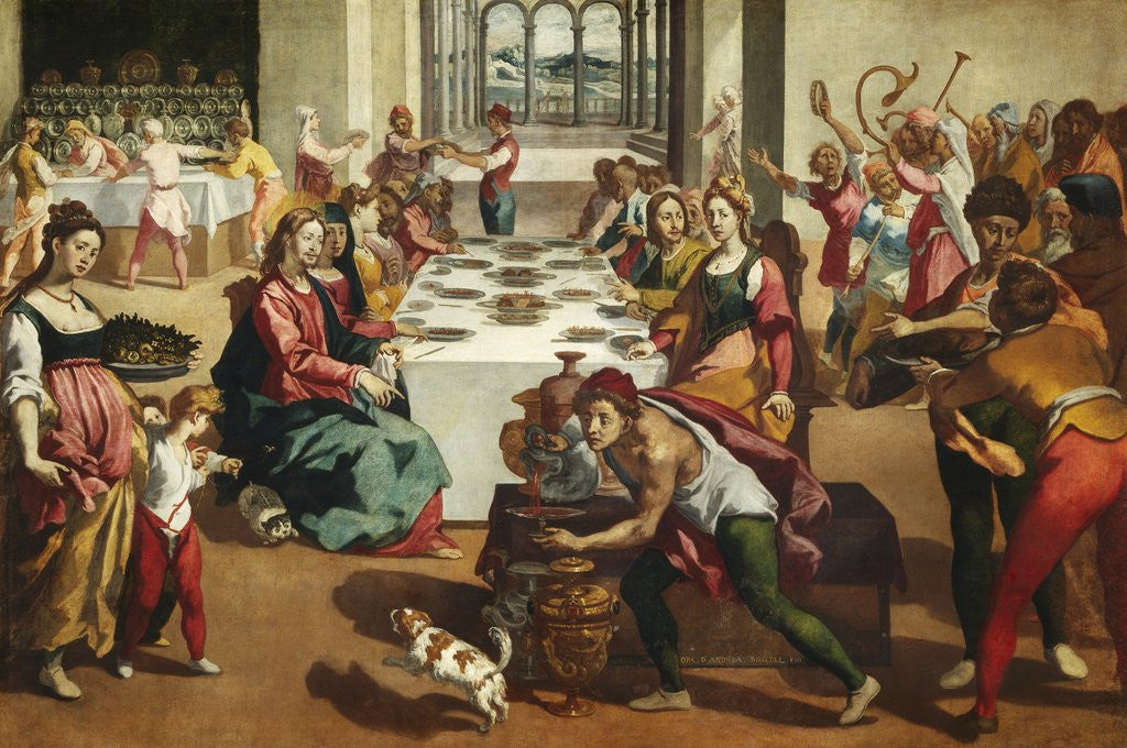 Detail of The Marriage at Cana by Andrea Boscoli