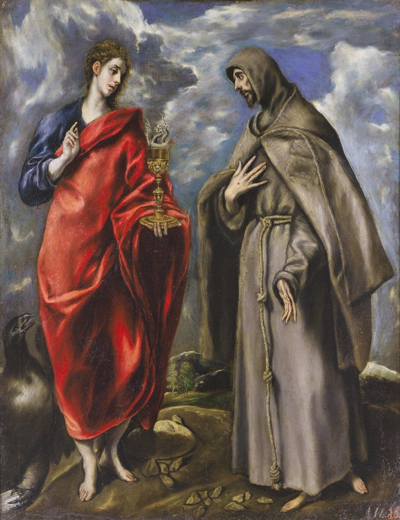 Detail of Saint John the Evangelist and Saint Francis by El Greco