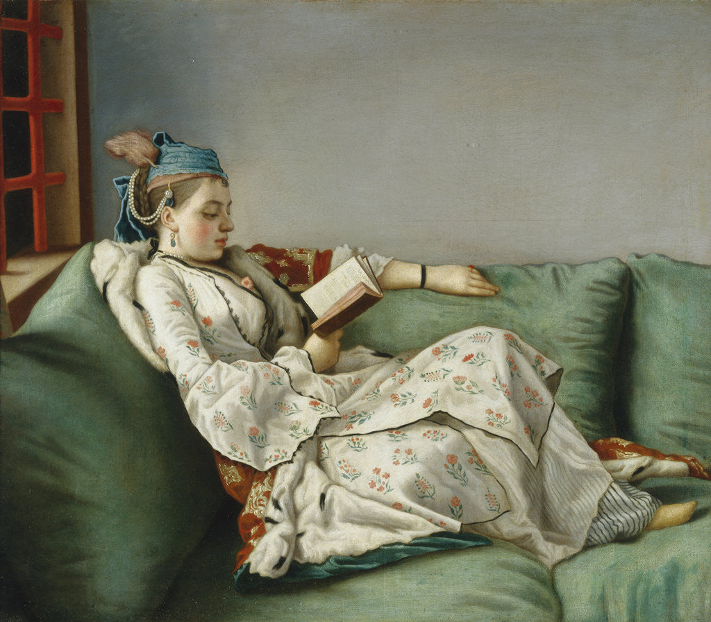 Detail of Portrait of Marie Adelaide of France by Jean-Etienne Liotard