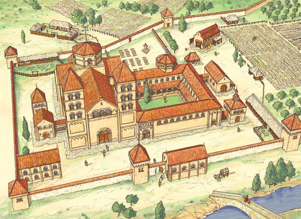 Detail of Romanesque Abbey. Model by Fernando Aznar Cenamor