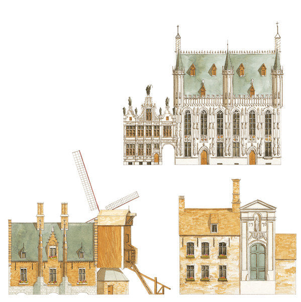 Detail of Bruges, Belgium. Town hall and traditional houses by Fernando Aznar Cenamor