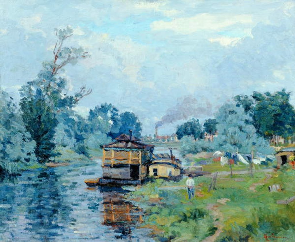 Detail of River Landscape by Jean Baptiste Armand Guillaumin