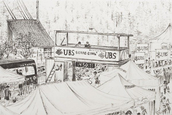 Detail of Sierre to Zinal Mountain Race, The Finish by Vincent Alexander Booth