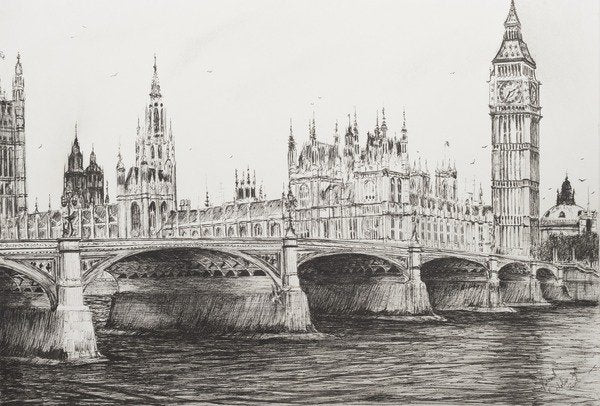 Detail of Westminster Bridge London, 2006 by Vincent Alexander Booth