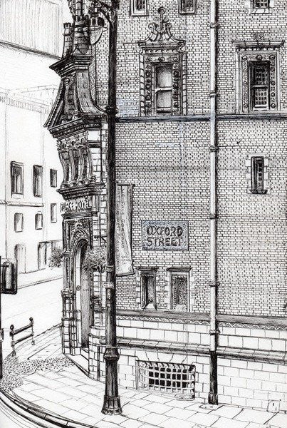 Detail of Palace Hotel,Oxford Street, Manchester by Vincent Alexander Booth