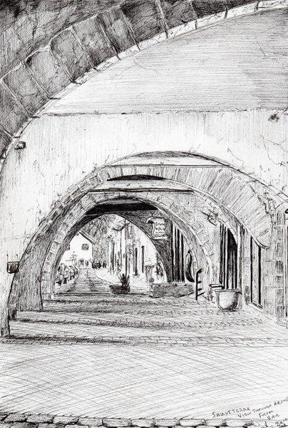 Detail of Arches, Sauveterre,France by Vincent Alexander Booth