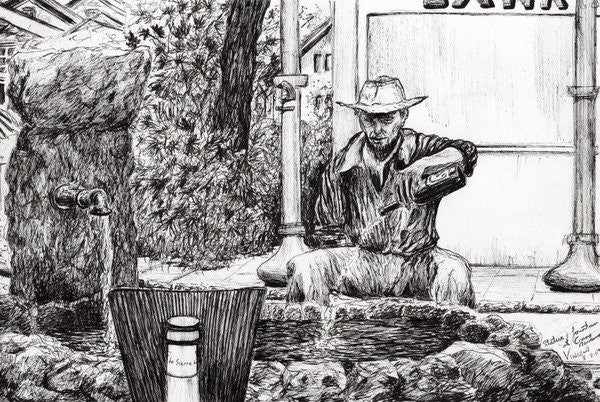 Detail of Statue,fountain, Crans-Montana, Switzerland by Vincent Alexander Booth