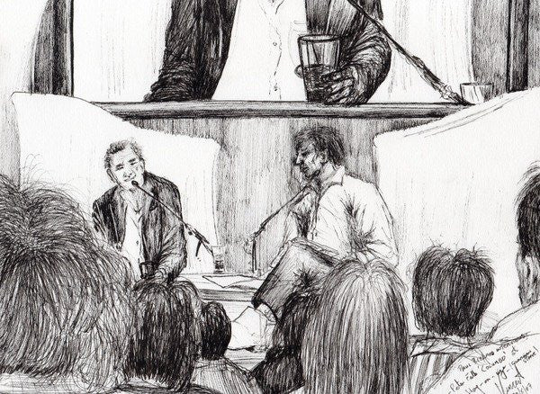 Detail of Interview at Hay on Wye by Vincent Alexander Booth