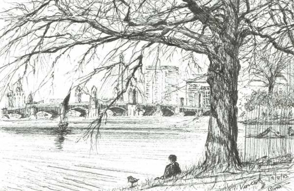 Detail of The Charles river Boston USA by Vincent Alexander Booth