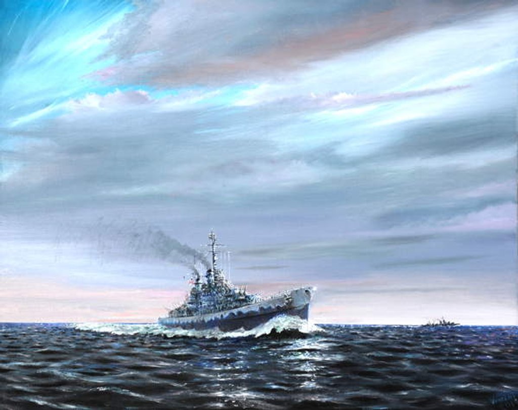 Detail of USS Atlanta patrols Guardalcanal 1942, 2019 by Vincent Alexander Booth